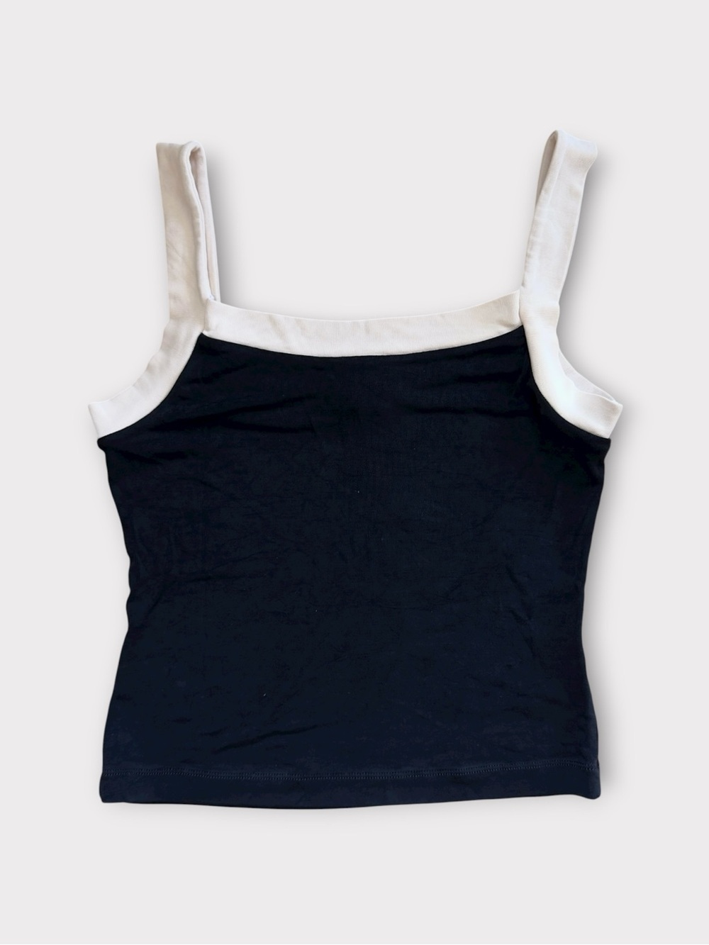 90s vintage BCBGMaxAzria Black tank with White Trim